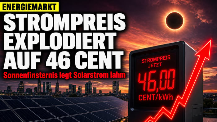Mond verdunkelt Deutschland: Strompreis explodiert auf 46 Cent!