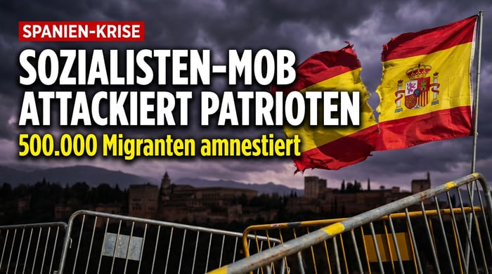 Spanien am Siedepunkt: Sozialisten-Mob attackiert Patrioten – Massenamnestie für illegale Migranten spaltet das Land