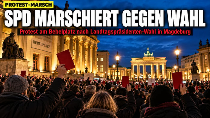 „Tag von Wut“ am Bebelplatz: SPD marschiert gegen Magdeburger Wahl