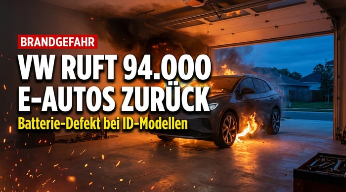 Tickende Zeitbomben auf Rädern: VW ruft fast 100.000 E-Autos wegen Brandgefahr zurück