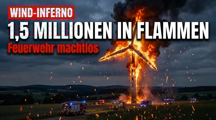 Windrad-Inferno in Rheinland-Pfalz: Feuerwehr kann nur zusehen, wie 1,5 Millionen Euro in Flammen aufgehen