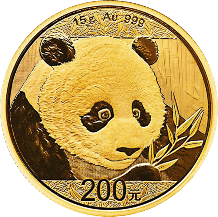 Example, a coin from 2018, side with the panda, image