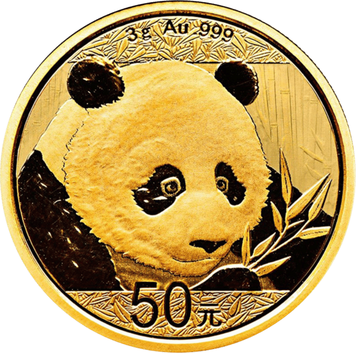 Example, a coin from 2018, side with the panda, image