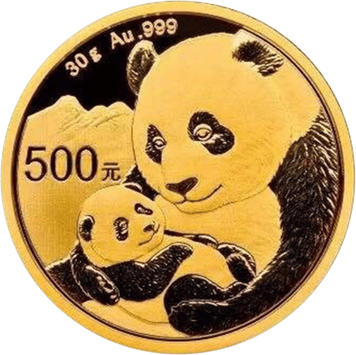 Example, a coin from 2019, side with the panda, image