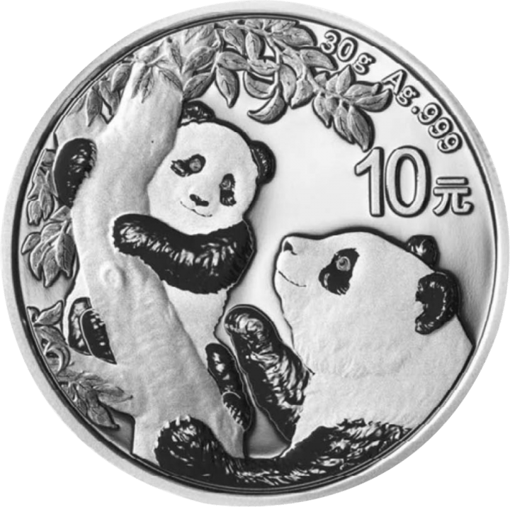 China Panda, 30 g Silver, side with the panda, image