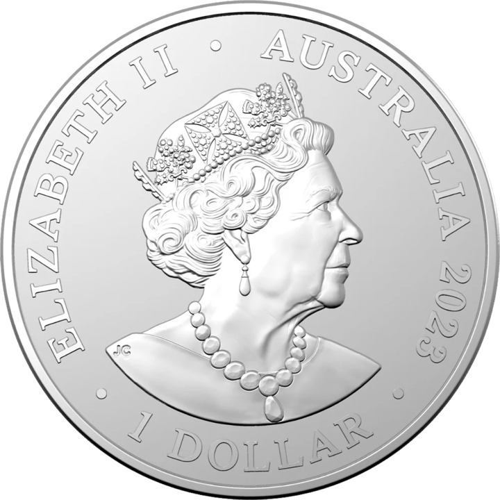 1 ounce of silver, obverse with issuing country Australia, image