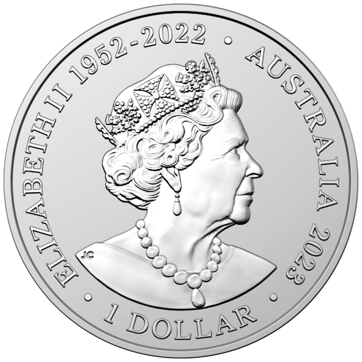 1 ounce of silver, obverse with issuing country Australia, image