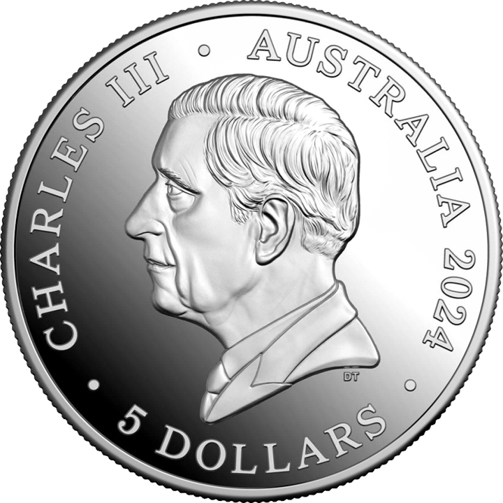 1 Unze Silber, Wertseite mit Ausgabeland Australien, Abbildung