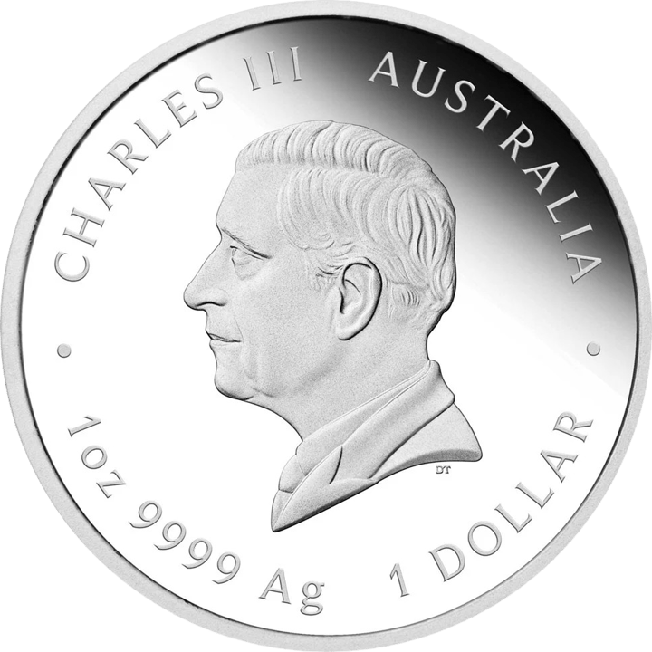 Imagen de la cara de la efigie: el rey Charles III de perfil, la leyenda CHARLES III y AUSTRALIA, abajo el valor nominal