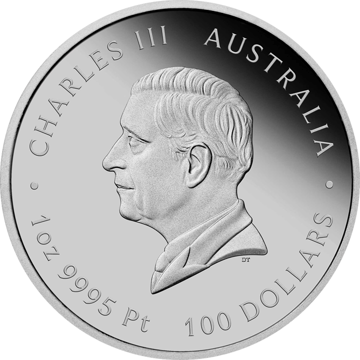 Imagen de la cara de la efigie: el rey Charles III de perfil, la leyenda CHARLES III y AUSTRALIA, abajo el valor nominal