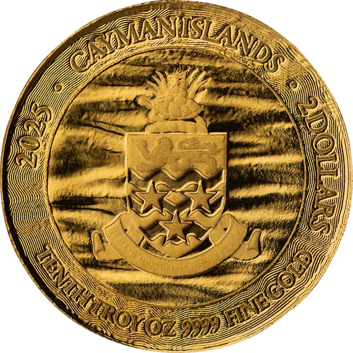 1/10 Unze Gold, Wertseite mit Ausgabeland Cayman Islands, Abbildung