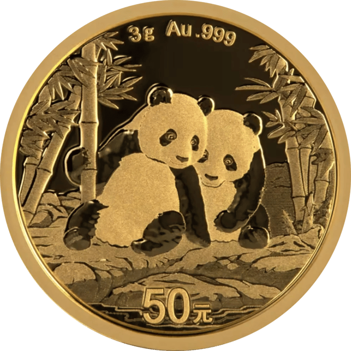 China Panda, 3 g Oro, cara con el panda, imagen