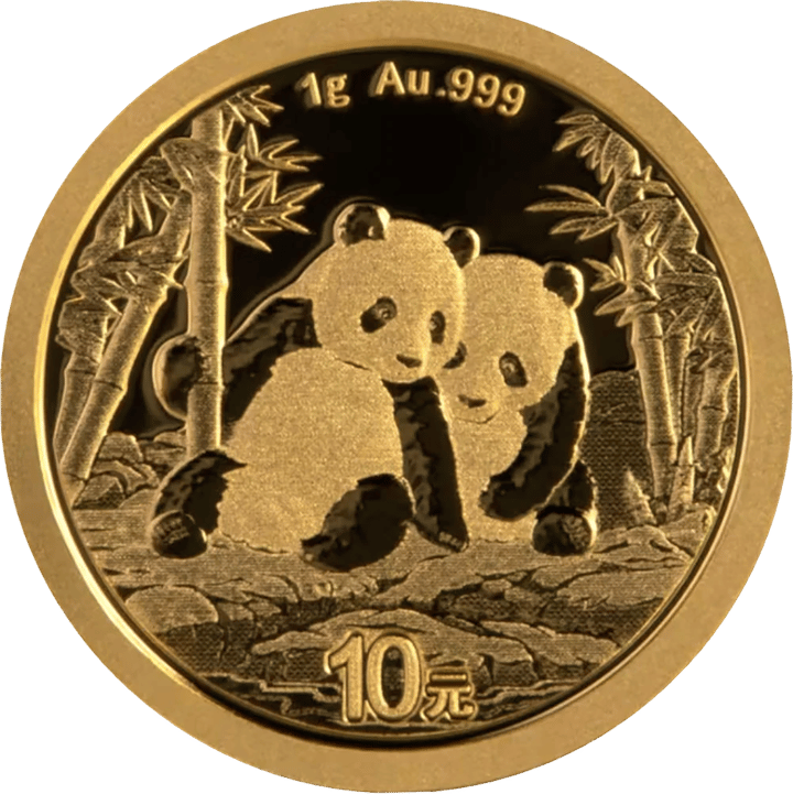 China Panda, 1 g Oro, cara con el panda, imagen