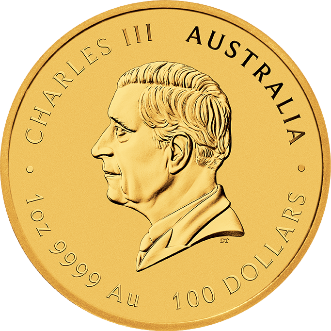 Imagen de la cara de la efigie: el rey Charles III de perfil, la leyenda CHARLES III y AUSTRALIA, abajo el valor nominal