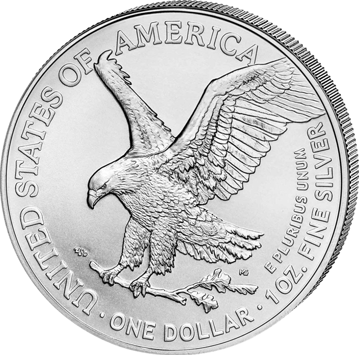 Reverse: an eagle coming in to land with an oak branch in its talons, UNITED STATES OF AMERICA and ONE DOLLAR along the edge