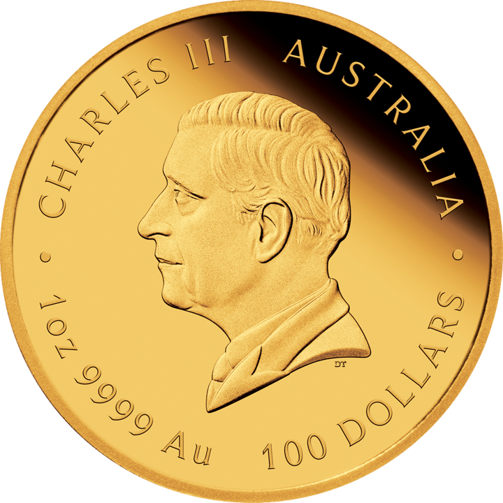 Image of the effigy side: King Charles III in profile, the inscription CHARLES III and AUSTRALIA, the face value at the bottom