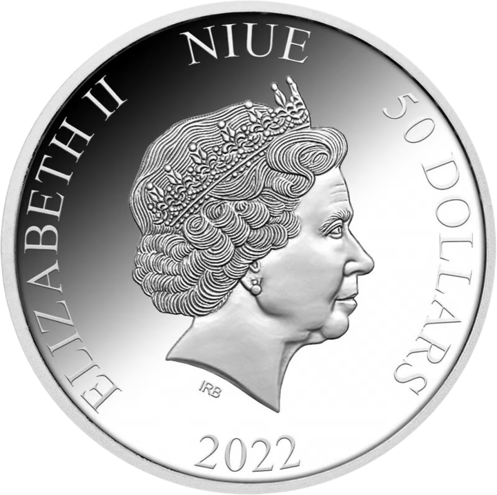 1 kg Silber, Wertseite mit Ausgabeland Niue, Abbildung