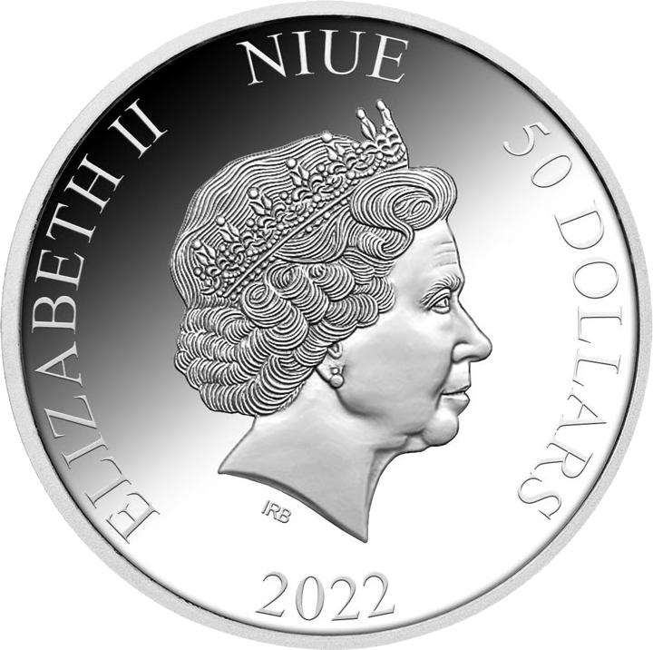 1 kg Silber, Wertseite mit Ausgabeland Niue, Abbildung