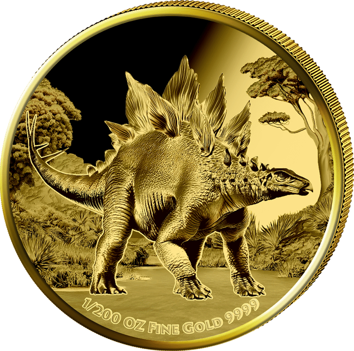 Stegosaurus en 1/200 onza de oro, reverso, imagen