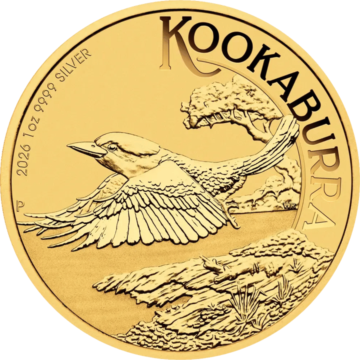 Kookaburra 2026, 1 Unze Silber, Seite mit dem Kookaburra, Abbildung