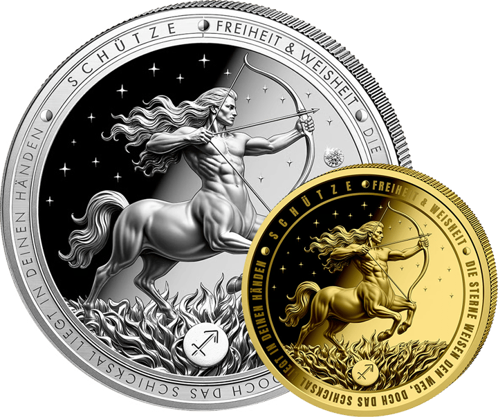 Imagen del producto, moneda de plata con diamante y moneda de oro del lote