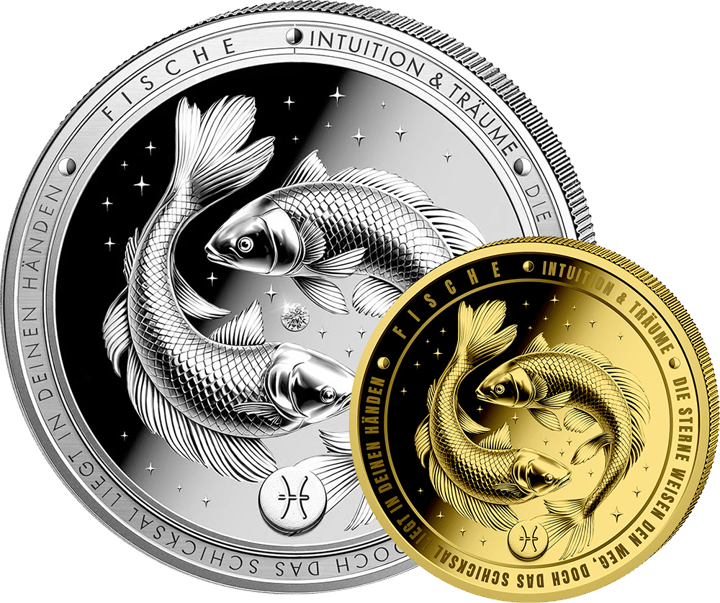 Imagen del producto, moneda de plata con diamante y moneda de oro del lote