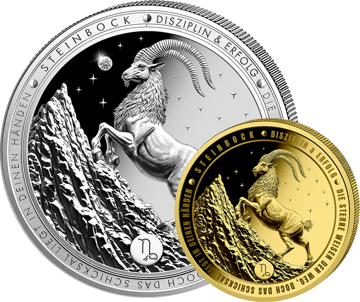 Imagen del producto, moneda de plata con diamante y moneda de oro del lote