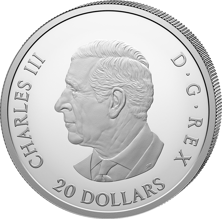 1 onza de plata, anverso con el país emisor Canadá, imagen