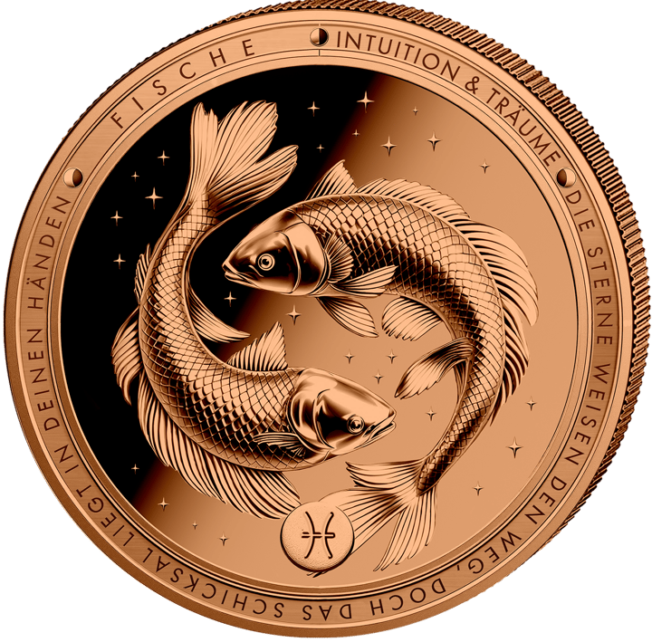 Product image of the reverse: two fish following each other in a circle