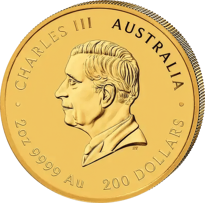Imagen de la cara de la efigie: el rey Charles III de perfil, la leyenda CHARLES III y AUSTRALIA, abajo el valor nominal