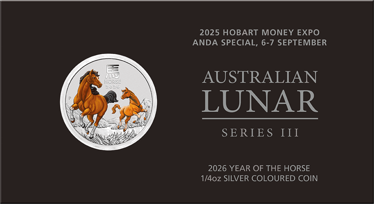 Abbildung der Präsentationskarte der Perth Mint mit der Münze