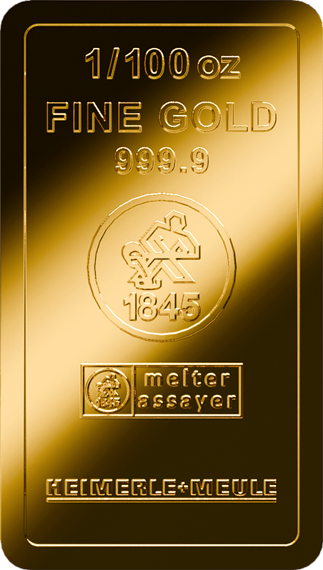1/100 Unze Goldbarren Heimerle und Meule