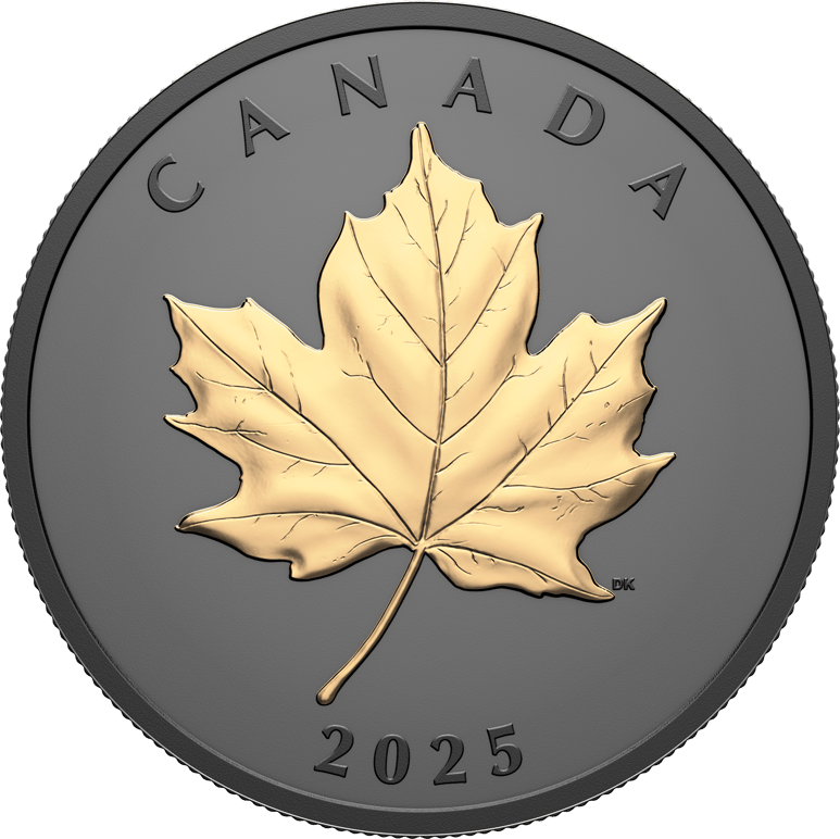 1 Unze Silber Black Elegant Maple Leaf 2025 (Auflage: 5.500 | Rhodium | teilvergoldet | Matte Proof)