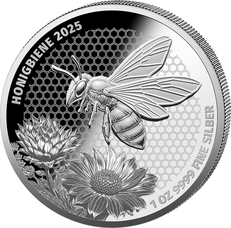 1 Unze Silber Honigbiene 2025 (Auflage: 1.000 | Polierte Platte)