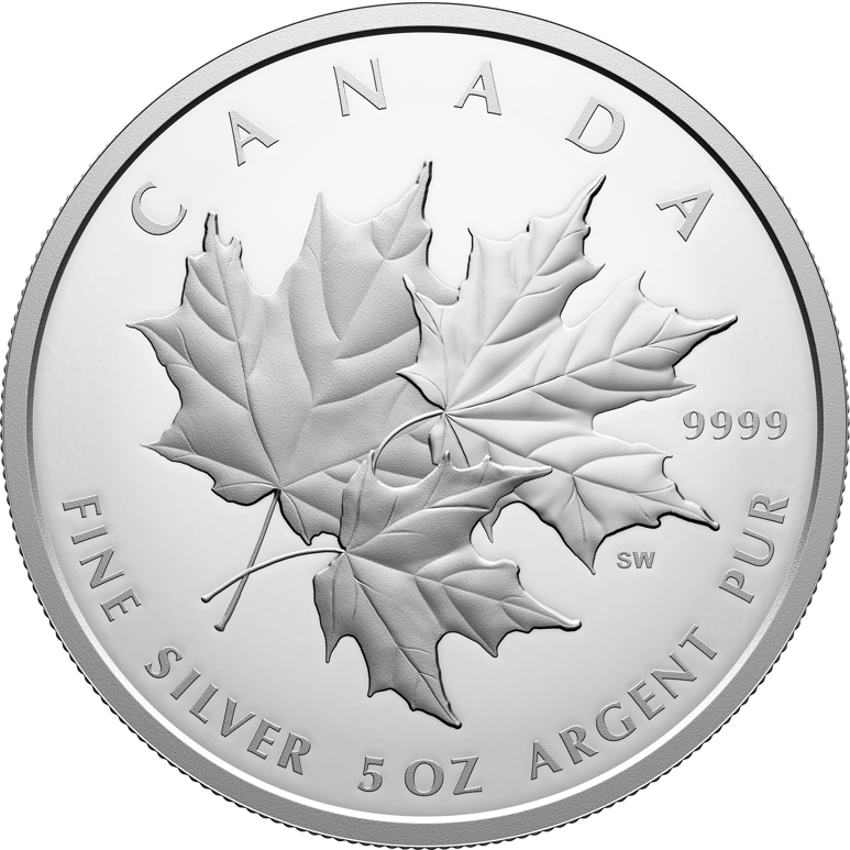 5 Unze Silber Triple Maple Leaf 2025 (Auflage: 1.750 | Polierte Platte)