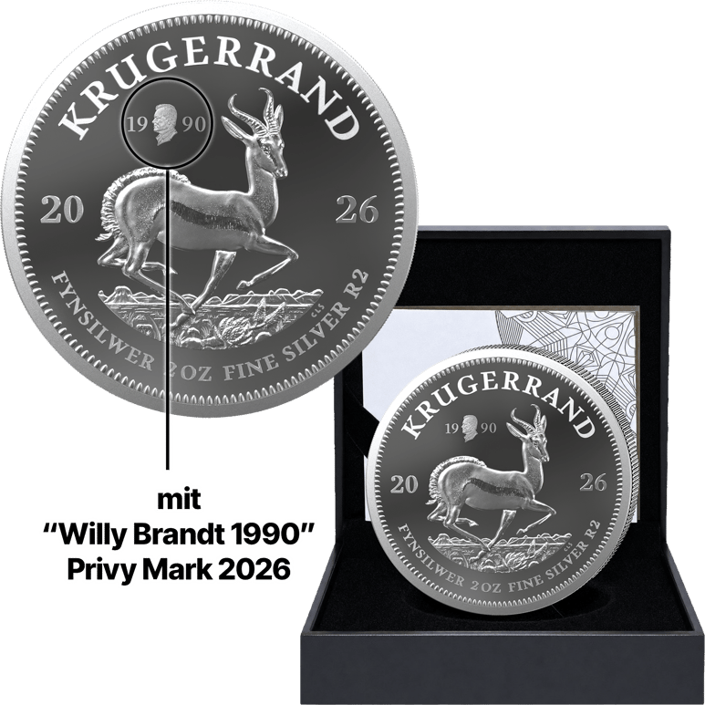 2 oz Silver Krugerrand Willy Brandt Privy Mark 2026 (Proof)