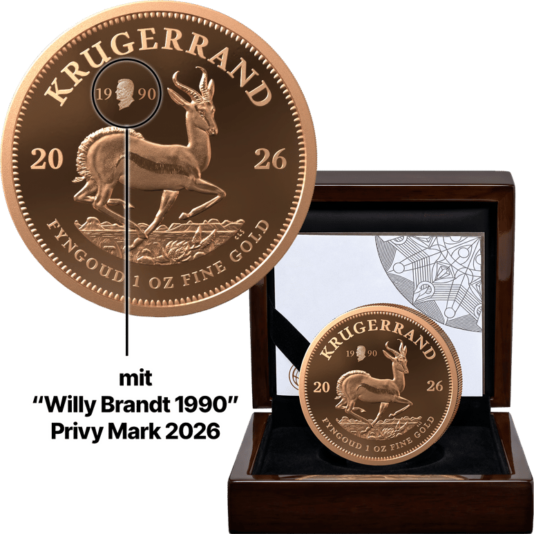 1 oz Gold Krugerrand Willy Brandt Privy Mark 2026 (Proof)