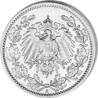 Kaiserreich 1/2 Mark Silbermünze