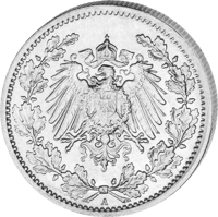 Kaiserreich 1/2 Mark Silbermünze