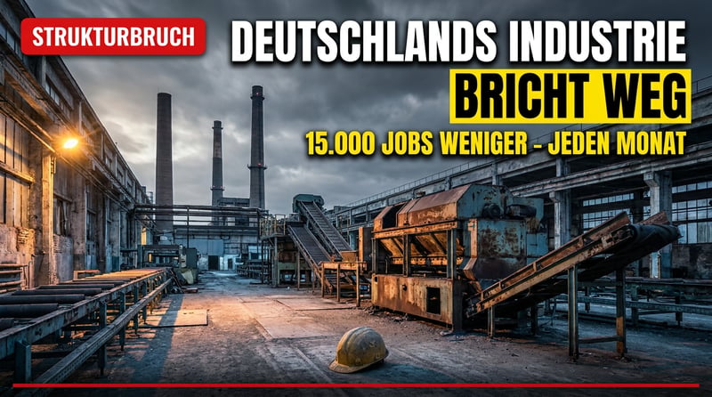 15.000 Industriejobs weniger – jeden Monat: Deutschlands stiller Absturz in die Bedeutungslosigkeit