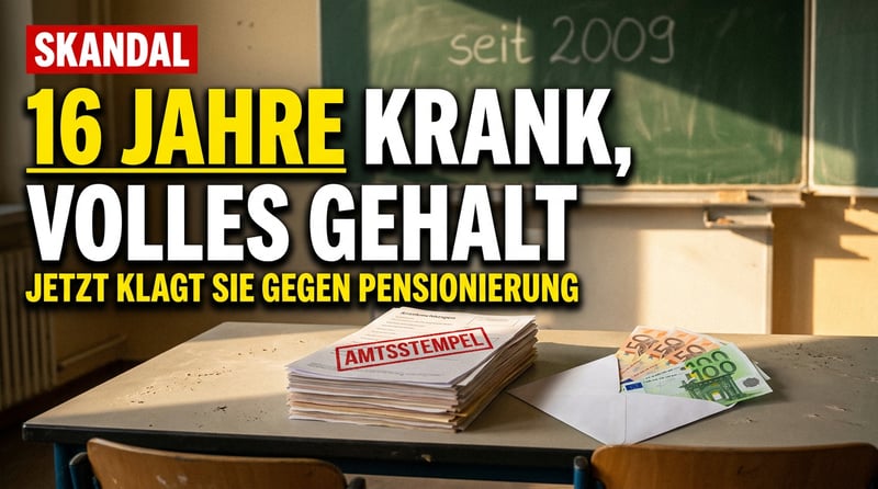16 Jahre krankgeschrieben, volle Bezüge kassiert – und jetzt klagt die Lehrerin gegen ihre Pensionierung