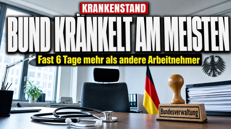 20,51 Tage krank: Der Bund fehlt häufiger als jeder Arbeitnehmer