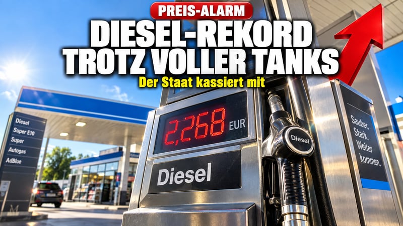 2,268 Euro: Diesel-Rekord trotz voller Tanks — und der Staat kassiert