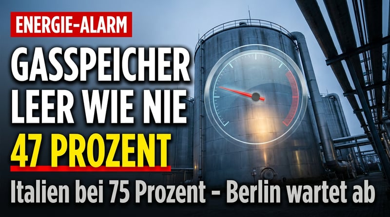 47 Prozent: Deutschlands Gasspeicher so leer wie nie – während Rom handelt, wartet Berlin auf ein Wunder