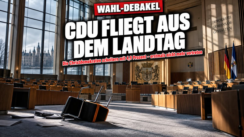 4,9 Prozent: CDU fliegt aus dem Landtag â und Merz dankt der SPD