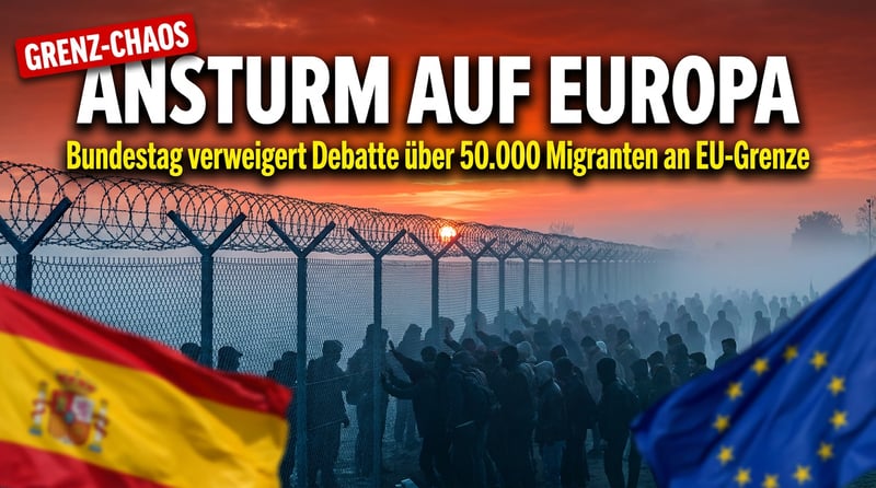 50.000 Männer stürmen die EU-Außengrenze – und der Bundestag schaut demonstrativ weg