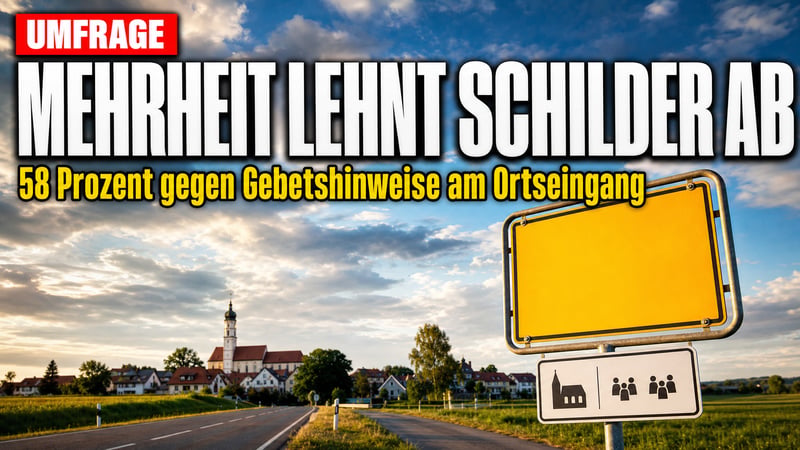 58 Prozent sagen Nein: Deutsche lehnen Gebetsschilder am Ortseingang ab