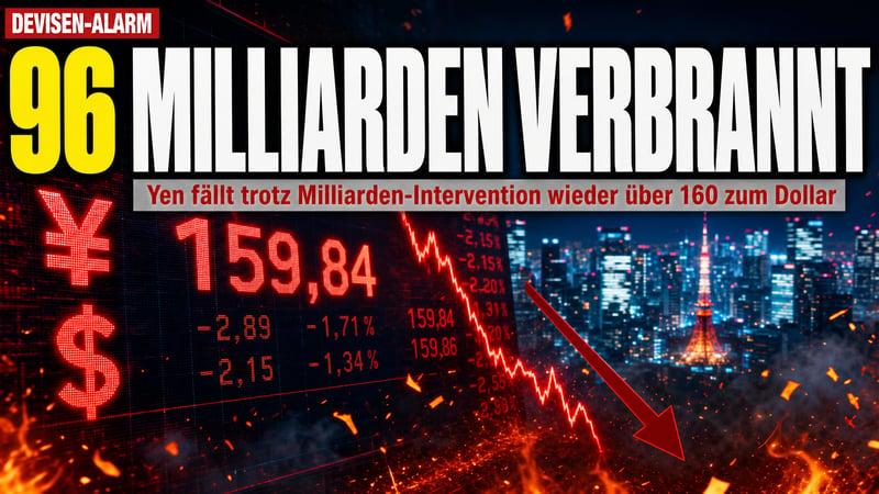 96 Milliarden Dollar verbrannt – und der Yen fällt trotzdem!