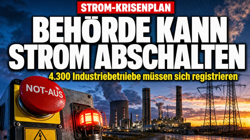 Abschalt-Liste für die Industrie: 4.300 Betriebe im Visier der Behörde