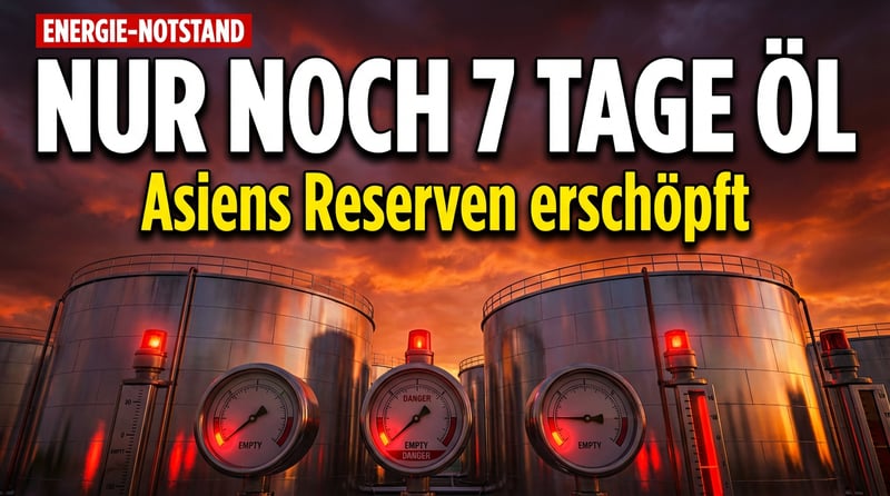 Asiens Ölreserven schrumpfen dramatisch – nur noch Tage bis zum Kollaps